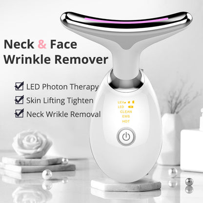EMS Thermal Neck Lifting And Tighten Massager Electric Microcurrent Wrinkle Remover - Treasure Mementos