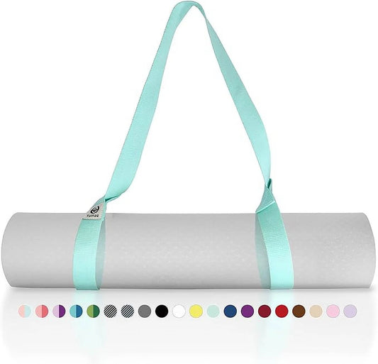 Yoga Mat Holder (Mat Not Incl.), Adjustable Yoga Mat Carrier, Turquoise - Treasure Mementos