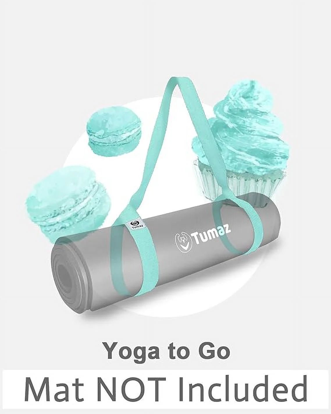 Yoga Mat Holder (Mat Not Incl.), Adjustable Yoga Mat Carrier, Turquoise - Treasure Mementos