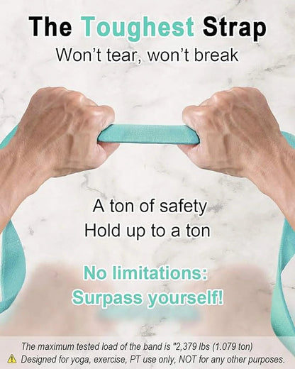 Yoga Mat Holder (Mat Not Incl.), Adjustable Yoga Mat Carrier, Turquoise - Treasure Mementos